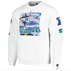 Vintage Starter Seattle Seahawks Vintage NFL Pullover Sweatshirt